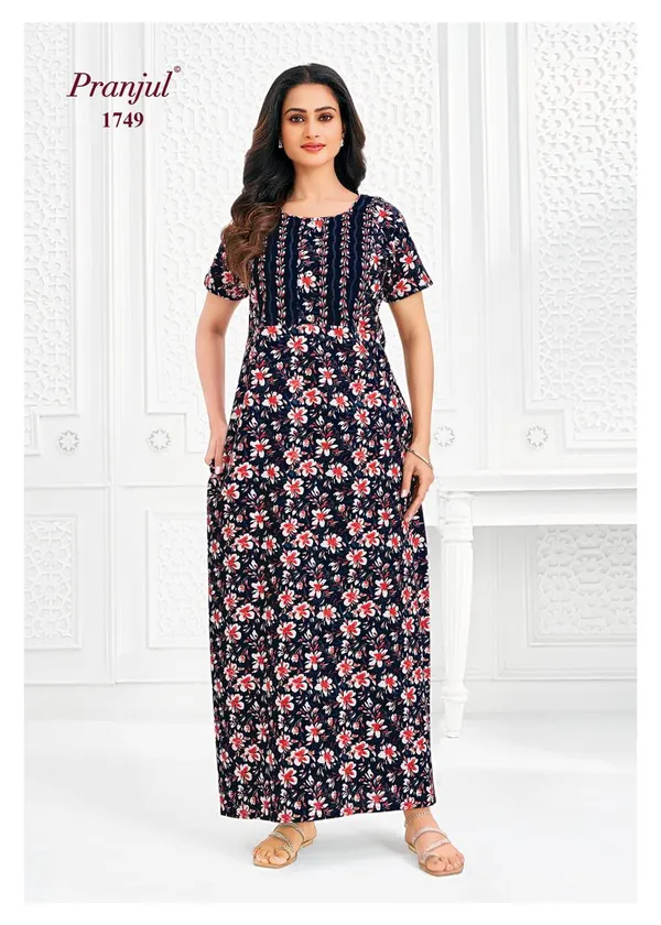 Pranjul Nighty Pure Cotton | PN1749