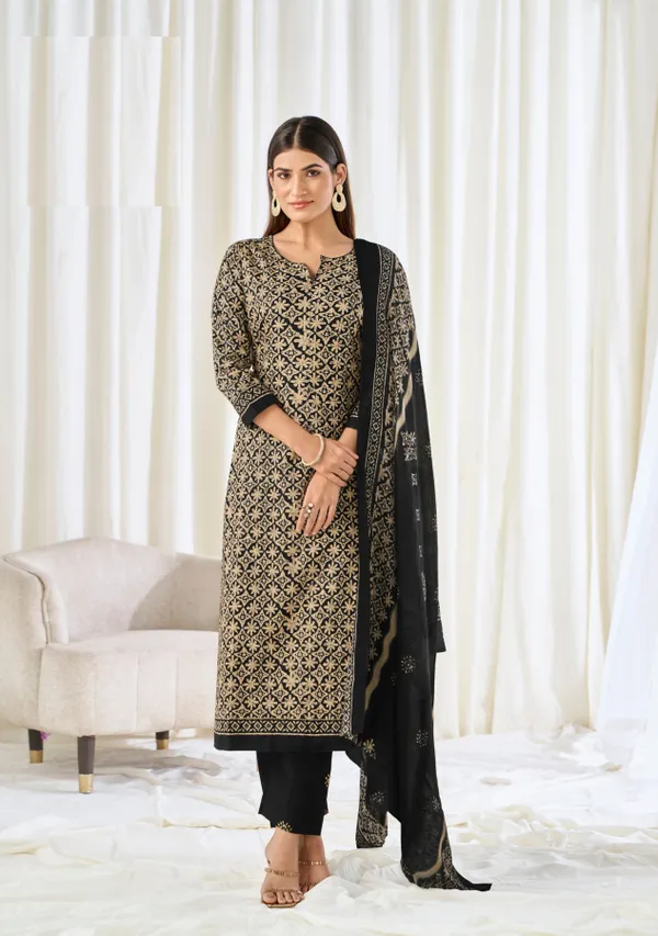 Pure Cotton Salwar Set Straight Pant & Dupatta | TS2534