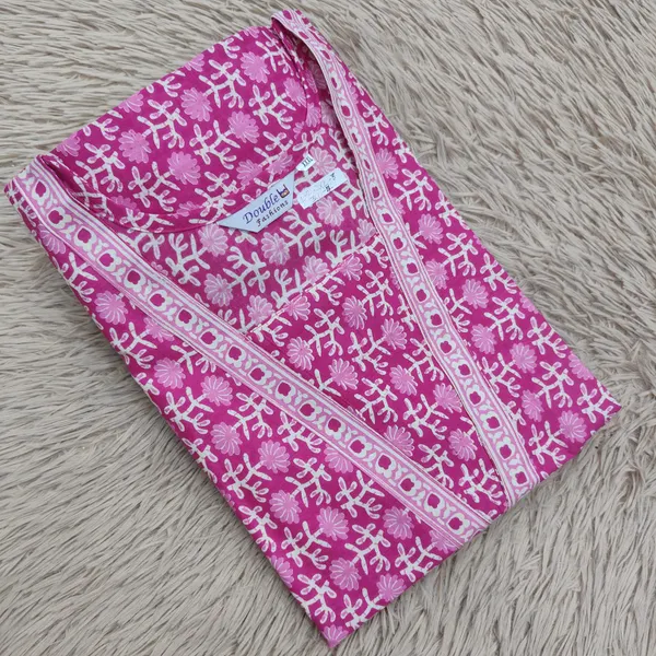 Premium Cotton Frock Style Nighty with Adjustable Rope & Side Pocket |NT3639