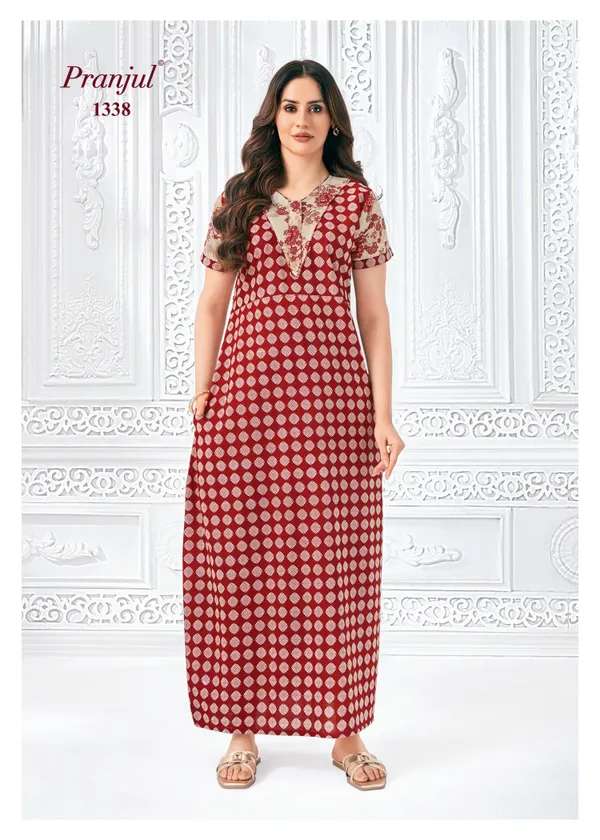 Pure Cotton Pranjul Nighty | PN1338