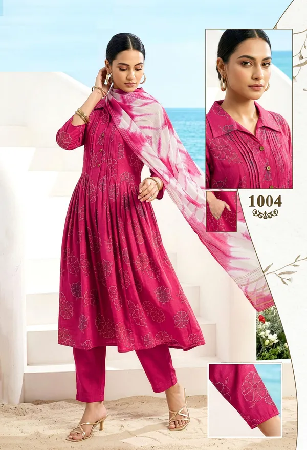 Premium Vatican Anarkali Top Bottom Dupatta Set | TS3065