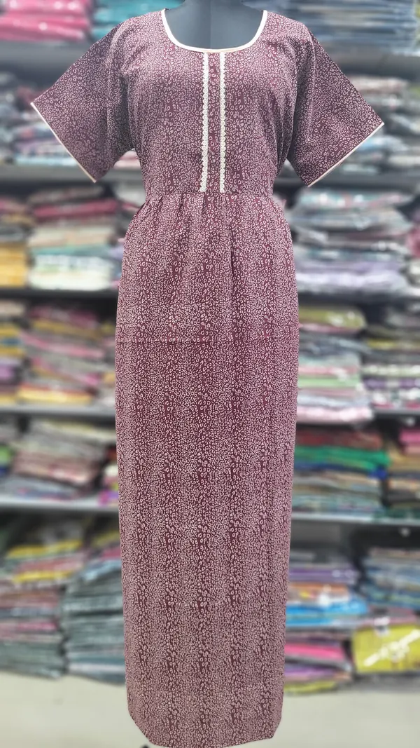 Premium Alphine Frock Nighty with Side Pocket & Adjustable Rope | NT2824