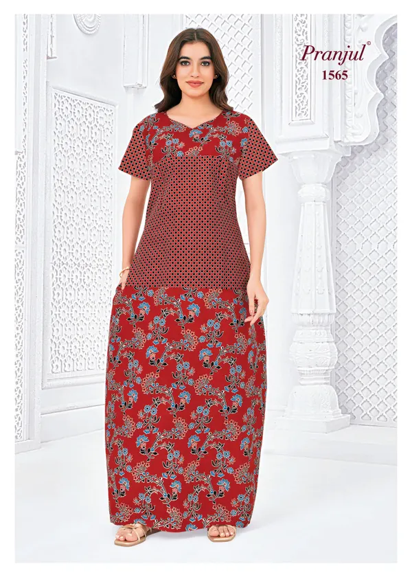 Pranjul Nighty Pure Cotton  | PN1565