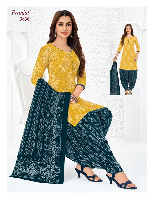 Pranjul Premium Cotton Stright Top Patiyala Bottom with Dupatta | SW3836