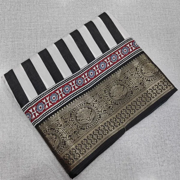 Soft Creap Silk Saree with Double Border | SR97
