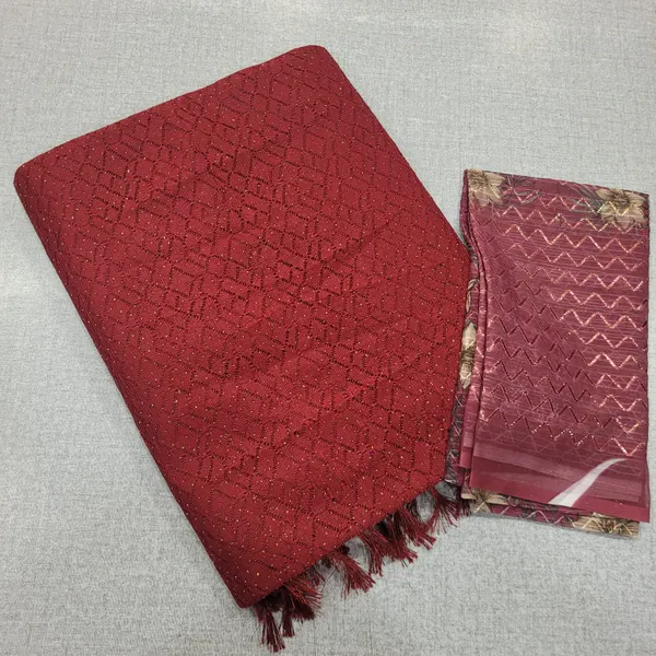 Heavy neted Saree with Contrast blouse | SR172