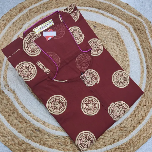 Premium Rajwadi cotton collar neck Nighty | NT3794