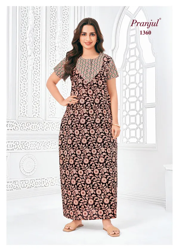 Pure Cotton Pranjul Nighty | PN1360
