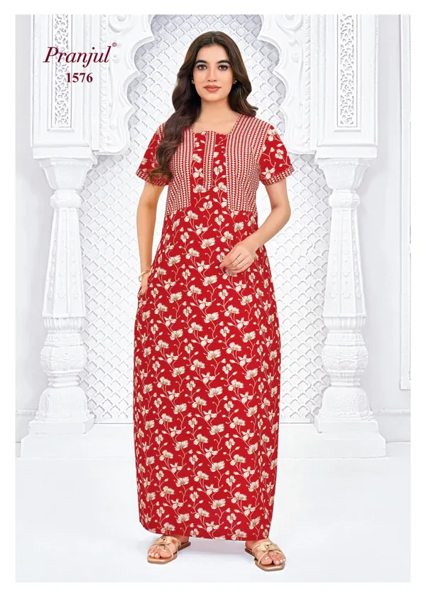 Pranjul Nighty Pure Cotton  | PN1576
