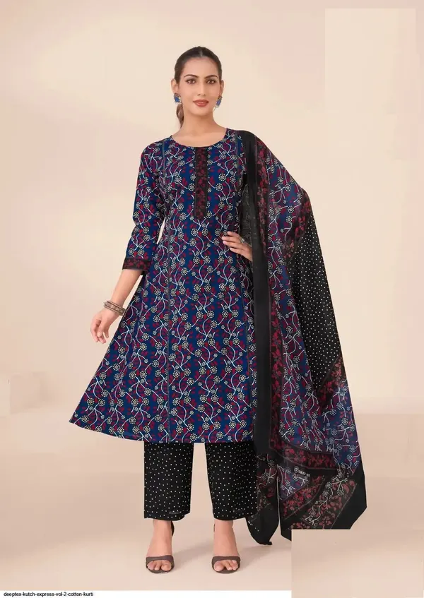 Premium Cotton Anarkali Top Bottom Dupatta | TS3180