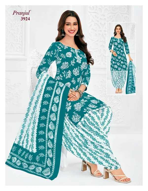 Pranjul Premium Cotton Stright Top Patiyala Bottom with Dupatta | SW3924