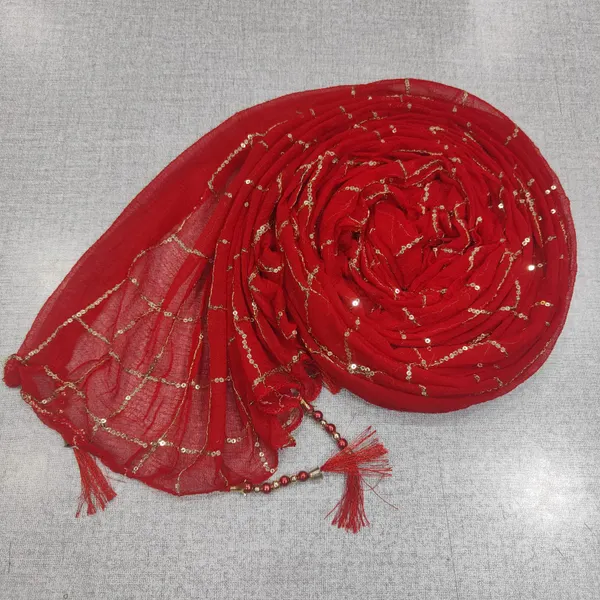 Soft marble Chiffon 2mtr Sequin Shawl | SQ12