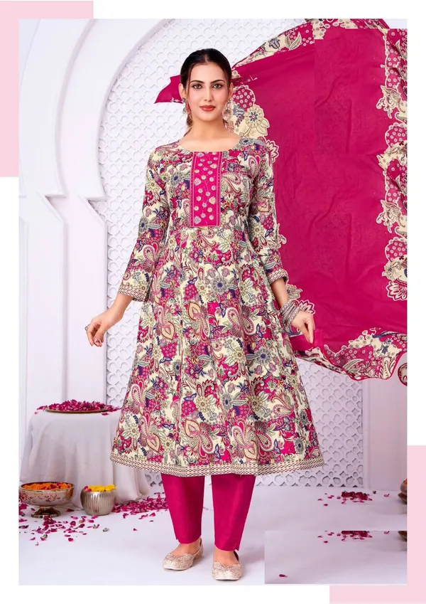 PURE COTTON ANARKALI TOP BOTTOM DUPATTA | TS3611