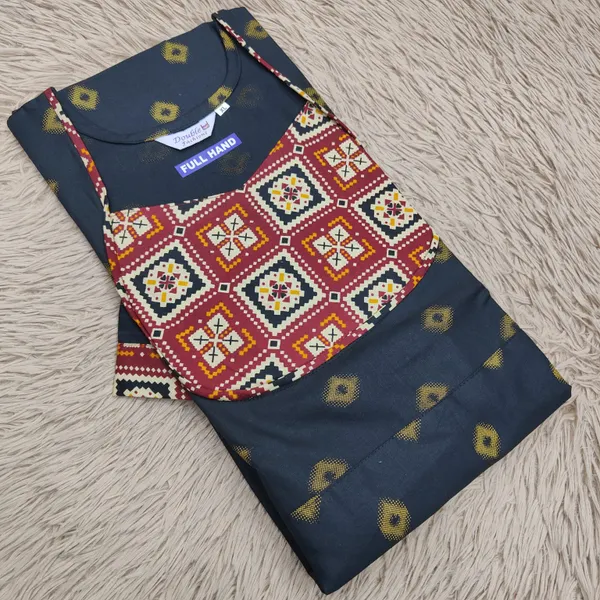 Premium Cotton Frock Style Nighty with Adjustable Rope & Side Pocket | NT3291