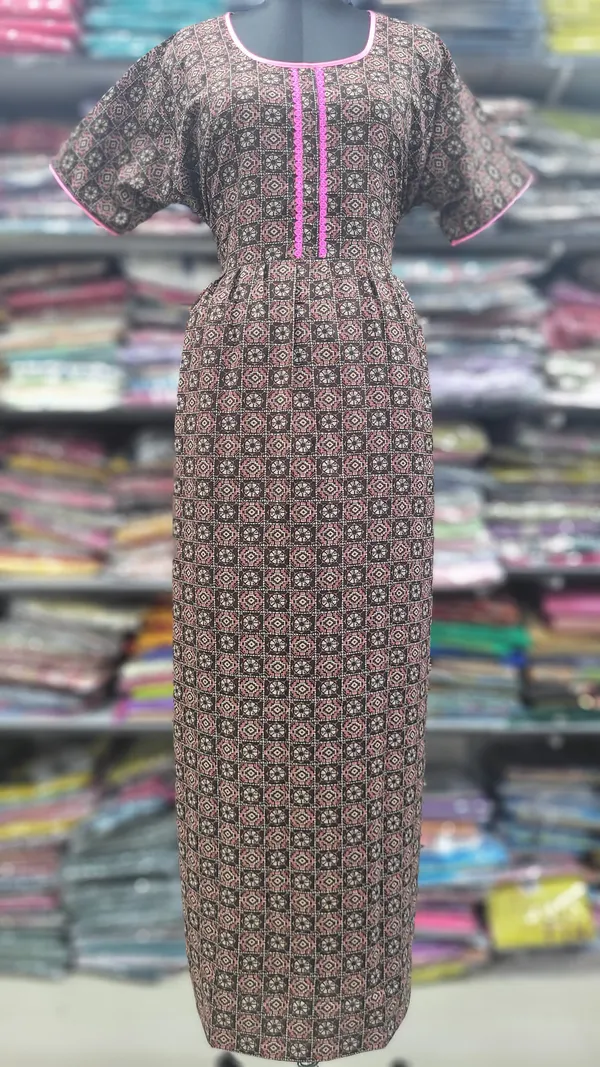 Premium Alphine Frock Nighty with Side Pocket & Adjustable Rope | NT2828