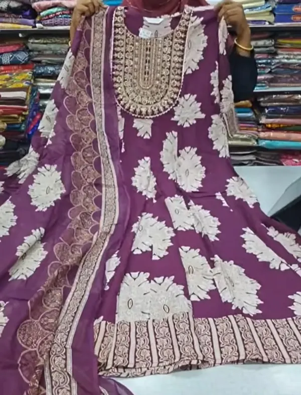 Rayon Anarkali Kurti with Dupatta set | KS990