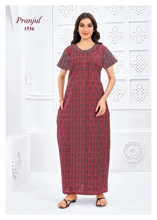Pranjul Nighty Pure Cotton  | PN1536