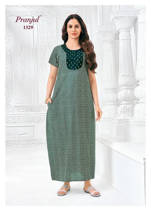 Pure Cotton Pranjul Nighty | PN1329