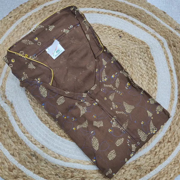 Premium Rajwadi Cotton Collar Neck Nighty | NT3809