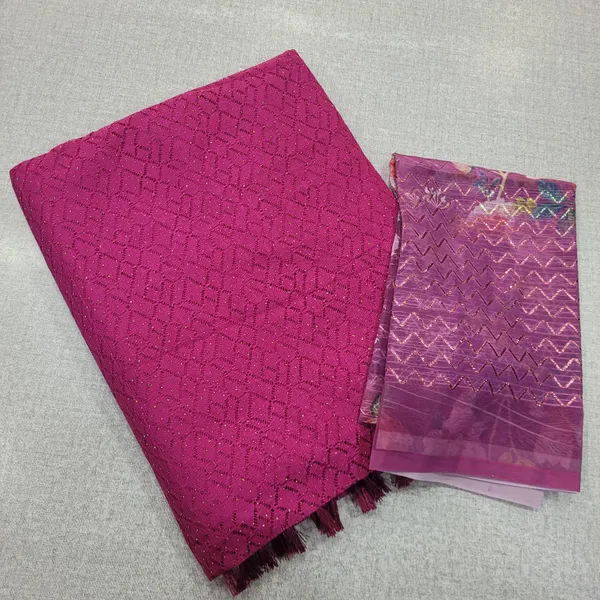 Heavy neted Saree with Contrast blouse | SR172