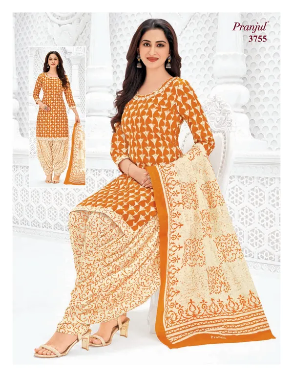 Pranjul Premium Cotton Stright Top patiyala Bottom with Dupatta | SW3755