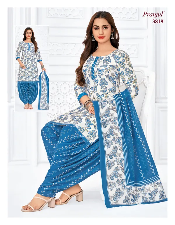 Pranjul Premium Cotton Stright Top Patiyala Bottom with Dupatta | SW3819