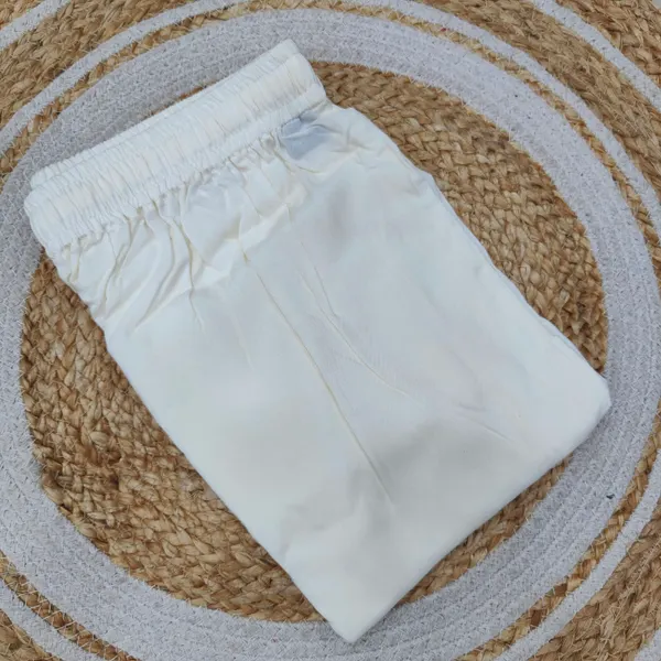 Straight Pants with Pocket & Rope (H.White) | 41 Length  | ST39