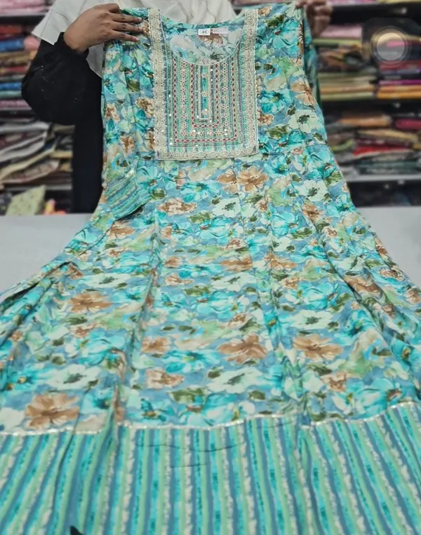 Heavy Rayon Anarkali Kurti | AK1108