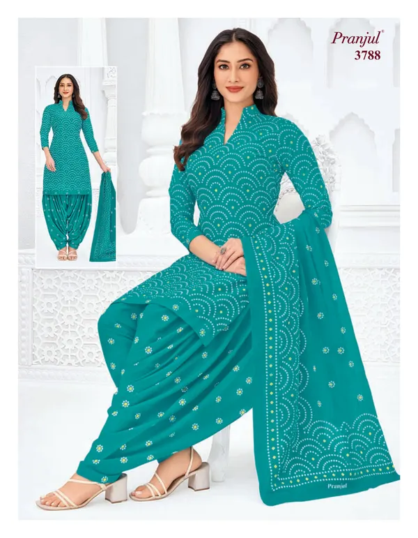 Pranjul Premium Cotton Stright Top patiyala Bottom with Dupatta | SW3788
