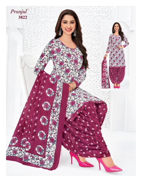 Pranjul Premium Cotton Stright Top Patiyala Bottom with Dupatta | SW3822