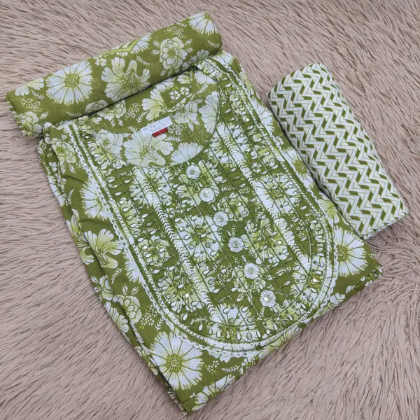 Cotton Anarkali Top Bottom Dupatta Set | TS3048