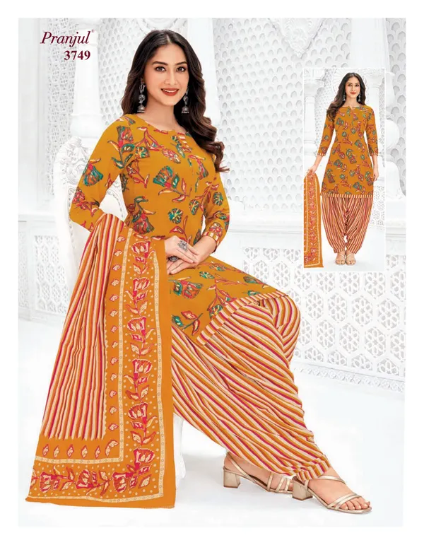 Pranjul Premium Cotton Stright Top patiyala Bottom with Dupatta | SW3749