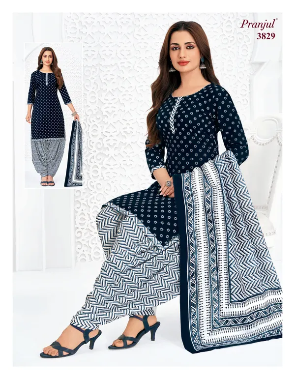 Pranjul Premium Cotton Stright Top Patiyala Bottom with Dupatta | SW3829