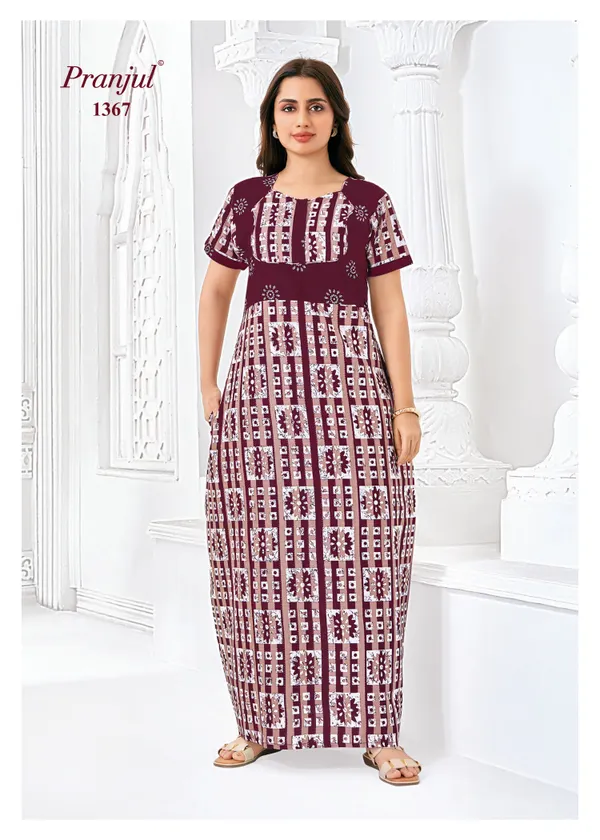 Pure Cotton Pranjul Nighty | PN1367