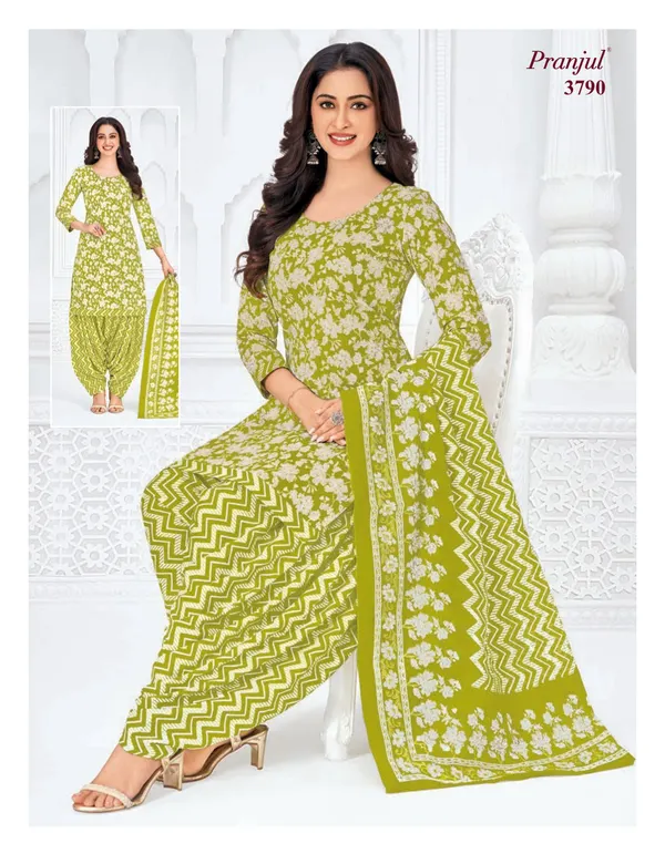 Pranjul Premium Cotton Stright Top patiyala Bottom with Dupatta | SW3790