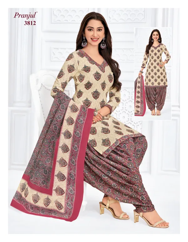 Pranjul Premium Cotton Stright Top Patiyala Bottom with Dupatta | SW3812