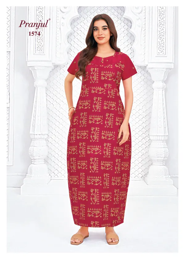 Pranjul Nighty Pure Cotton  | PN1574
