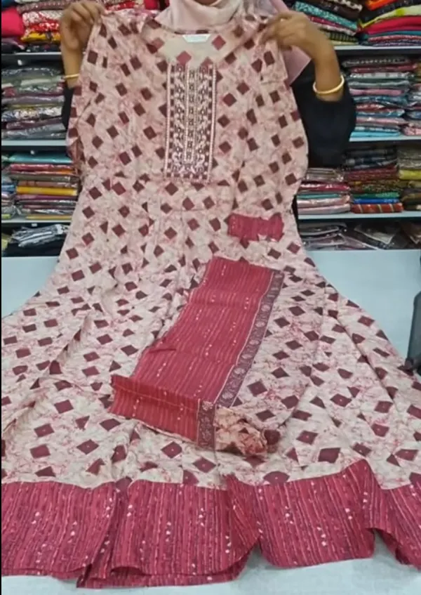 Rayon Anarkali Kurti with Dupatta set | KS984