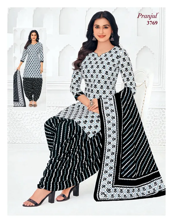 Pranjul Premium Cotton Stright Top patiyala Bottom with Dupatta | SW3769