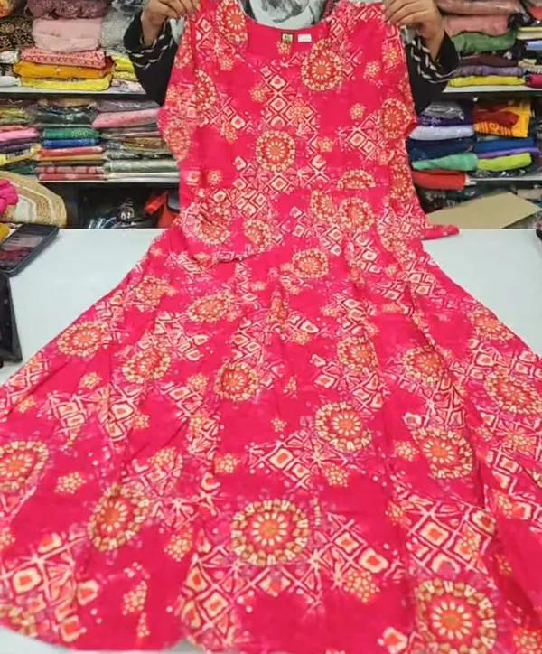 Premium 1st Quality Rayon Full Hand Anarkali | AK2213