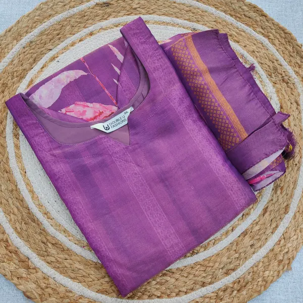 Shimmer Silk Straight Top with Dupatta | SK27