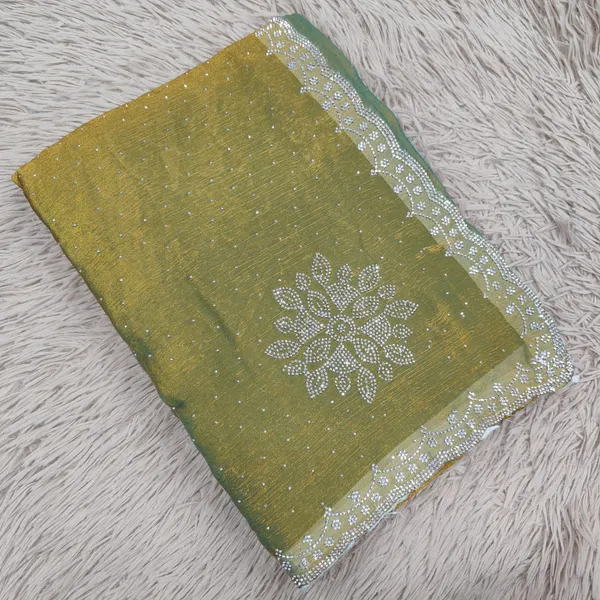 Premium Fendy Silk Saree with Self-Colour Stone Work | SR88
