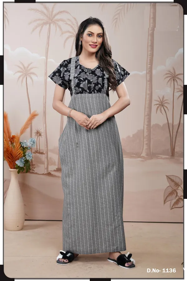 Premium Cotton Branded Nighty | BR36