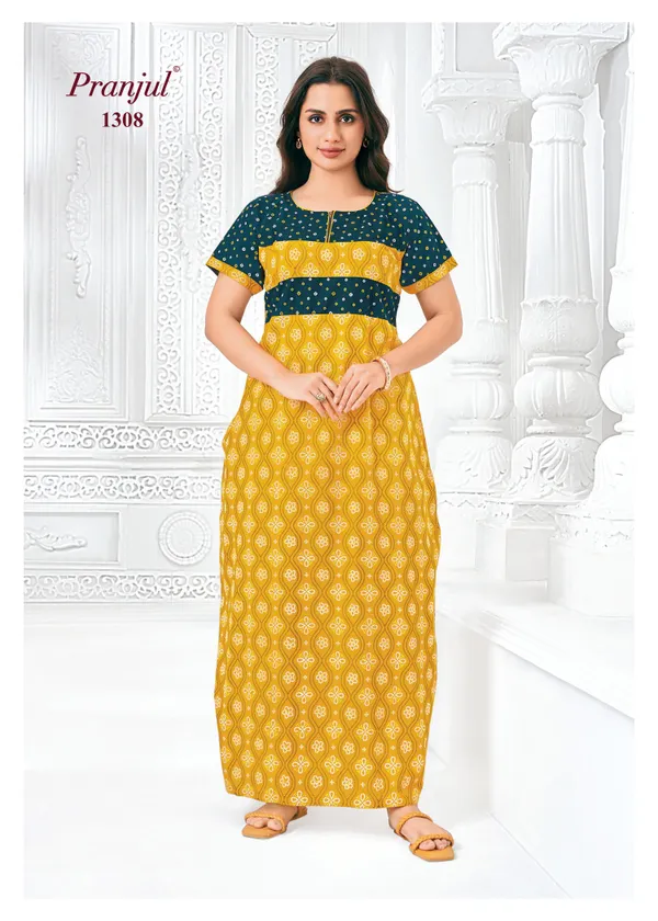 Pure Cotton Pranjul Nighty | PN1308