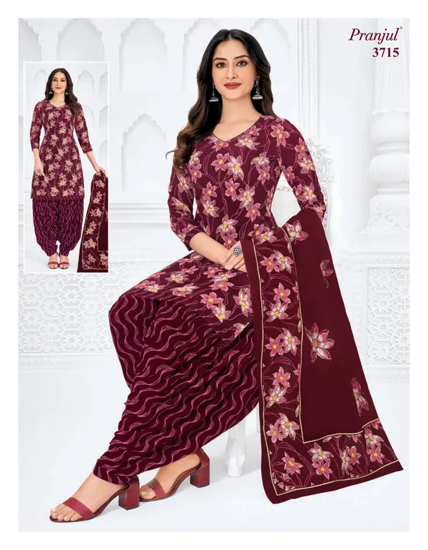 Pranjul Premium Cotton Stright Top patiyala Bottom with Dupatta | SW3715