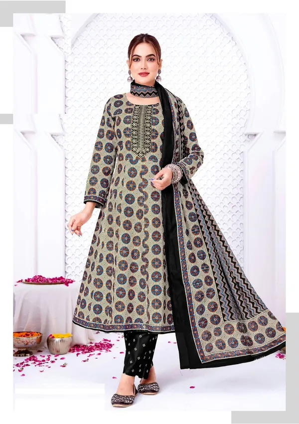 PURE COTTON ANARKALI TOP BOTTOM DUPATTA | TS3614
