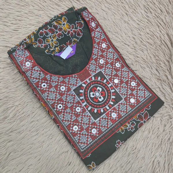 Pure Cotton Embroidered Nighty |NT3253