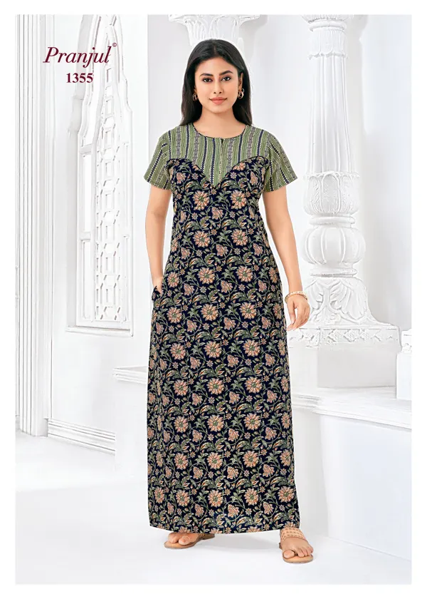 Pure Cotton Pranjul Nighty | PN1355