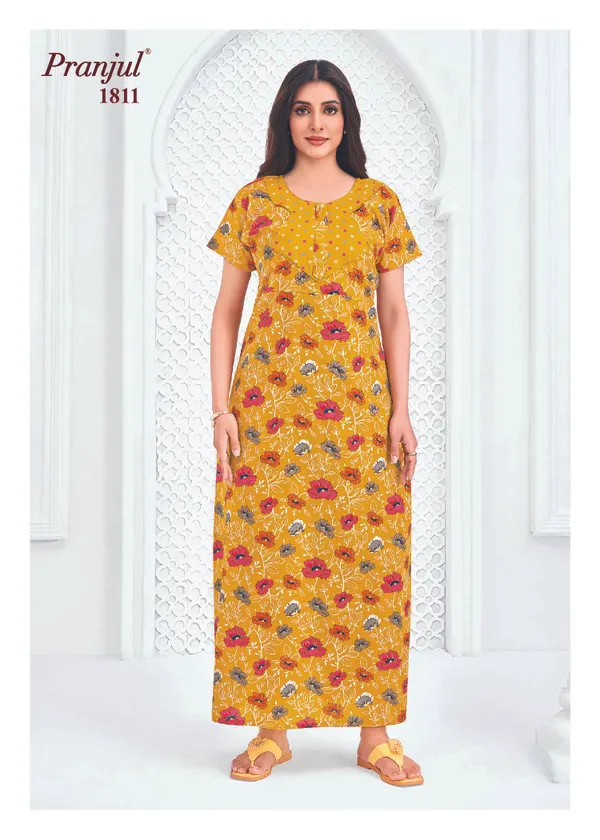 Pranjul Nighty Pure Cotton | PN1811