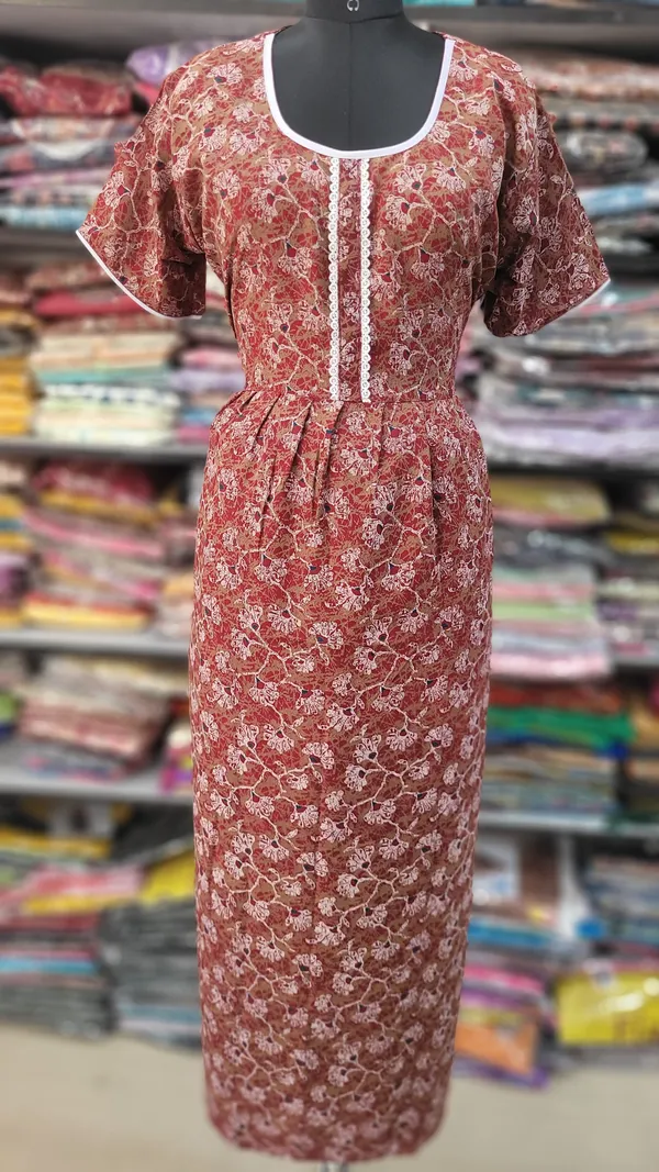 Premium Alphine Frock Nighty with Side Pocket & Adjustable Rope | NT2809